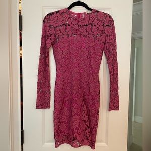 ALEXIS Hot Pink Lace Mini Dress